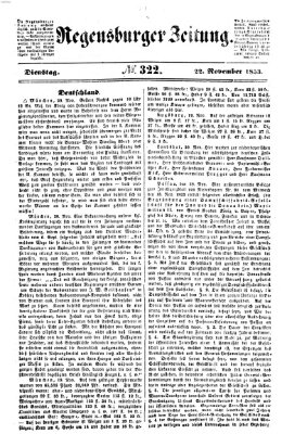 Regensburger Zeitung Dienstag 22. November 1853