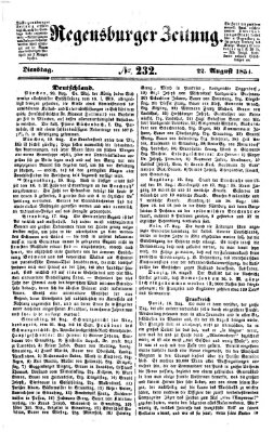 Regensburger Zeitung Dienstag 22. August 1854