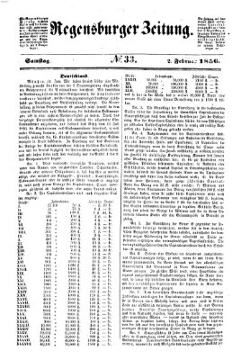 Regensburger Zeitung Samstag 2. Februar 1856