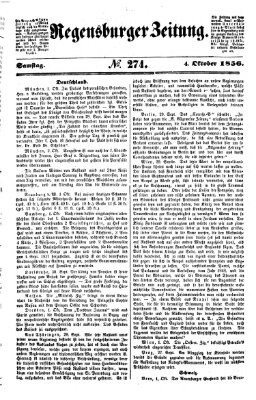 Regensburger Zeitung Samstag 4. Oktober 1856