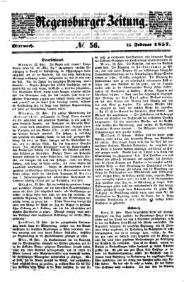 Regensburger Zeitung Mittwoch 25. Februar 1857