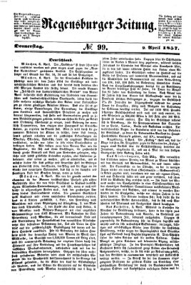 Regensburger Zeitung Donnerstag 9. April 1857