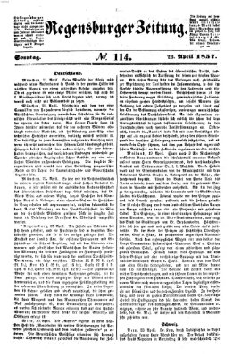 Regensburger Zeitung Sonntag 26. April 1857