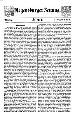 Regensburger Zeitung Montag 3. August 1857