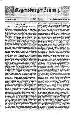 Regensburger Zeitung Donnerstag 10. September 1857