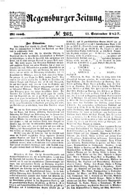 Regensburger Zeitung Mittwoch 23. September 1857