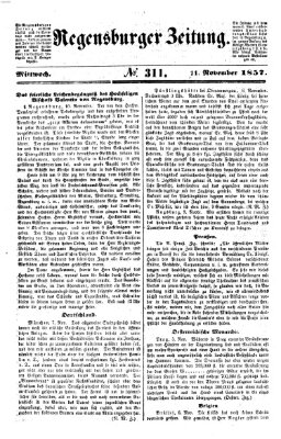 Regensburger Zeitung Mittwoch 11. November 1857