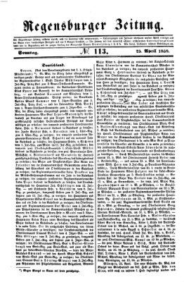Regensburger Zeitung Sonntag 25. April 1858
