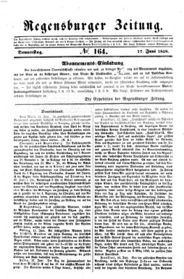 Regensburger Zeitung Donnerstag 17. Juni 1858