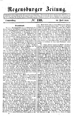 Regensburger Zeitung Donnerstag 22. Juli 1858