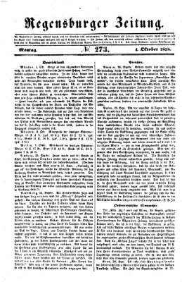 Regensburger Zeitung Montag 4. Oktober 1858