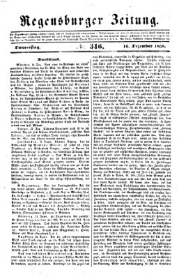 Regensburger Zeitung Donnerstag 16. Dezember 1858
