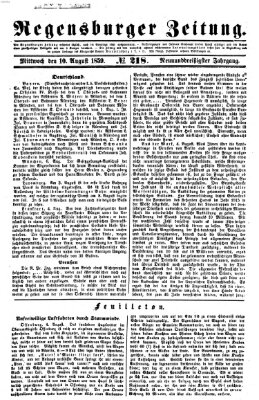 Regensburger Zeitung Mittwoch 10. August 1859