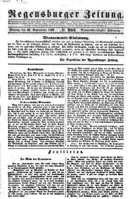 Regensburger Zeitung Montag 26. September 1859
