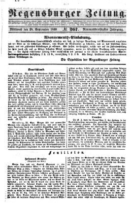 Regensburger Zeitung Mittwoch 28. September 1859