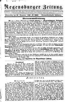 Regensburger Zeitung Donnerstag 29. Dezember 1859