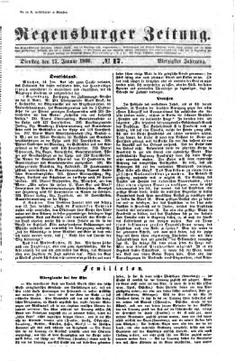 Regensburger Zeitung Dienstag 17. Januar 1860