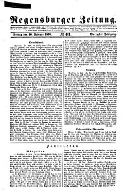 Regensburger Zeitung Freitag 10. Februar 1860