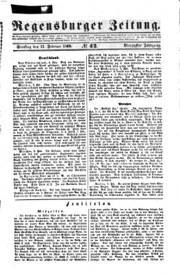 Regensburger Zeitung Samstag 11. Februar 1860