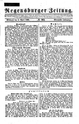Regensburger Zeitung Mittwoch 4. April 1860