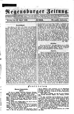 Regensburger Zeitung Freitag 27. April 1860