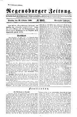 Regensburger Zeitung Dienstag 23. Oktober 1860