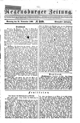Regensburger Zeitung Sonntag 18. November 1860