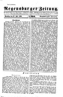 Regensburger Zeitung Samstag 27. Juli 1861