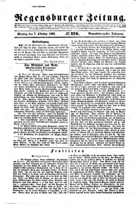 Regensburger Zeitung Montag 7. Oktober 1861