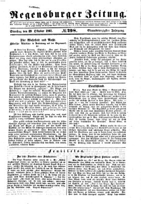 Regensburger Zeitung Dienstag 29. Oktober 1861