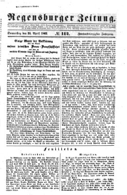 Regensburger Zeitung Donnerstag 24. April 1862