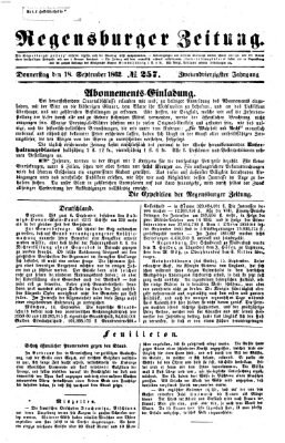 Regensburger Zeitung Donnerstag 18. September 1862