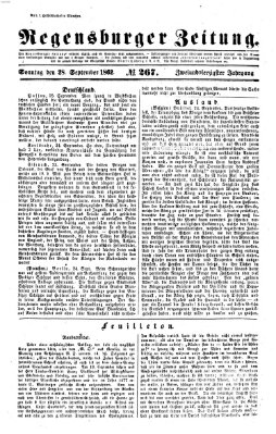 Regensburger Zeitung Sonntag 28. September 1862