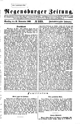 Regensburger Zeitung Samstag 15. November 1862