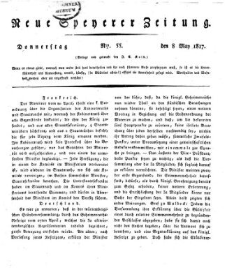 Neue Speyerer Zeitung Donnerstag 8. Mai 1817