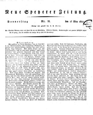 Neue Speyerer Zeitung Donnerstag 15. Mai 1817