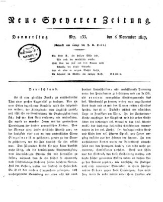 Neue Speyerer Zeitung Donnerstag 6. November 1817