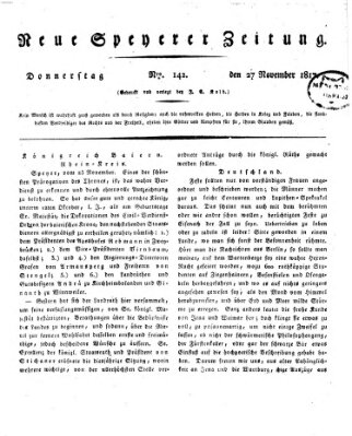 Neue Speyerer Zeitung Donnerstag 27. November 1817