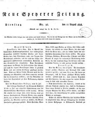Neue Speyerer Zeitung Dienstag 11. August 1818