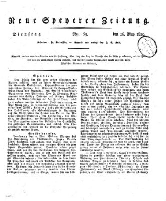 Neue Speyerer Zeitung Dienstag 16. Mai 1820