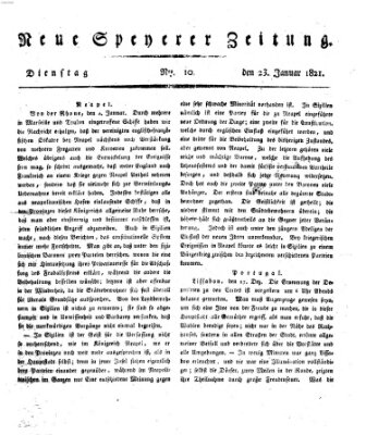 Neue Speyerer Zeitung Dienstag 23. Januar 1821