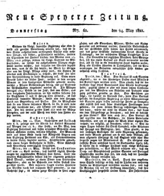 Neue Speyerer Zeitung Donnerstag 24. Mai 1821