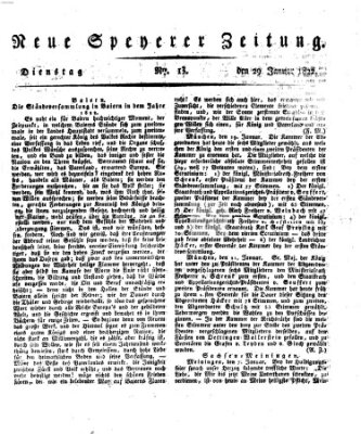 Neue Speyerer Zeitung Dienstag 29. Januar 1822