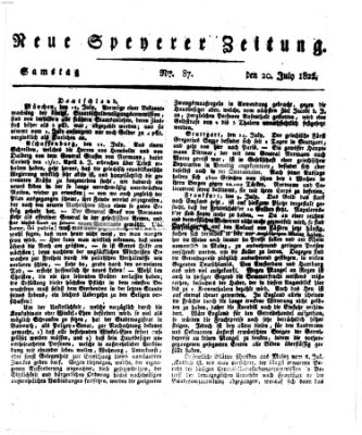 Neue Speyerer Zeitung Samstag 20. Juli 1822