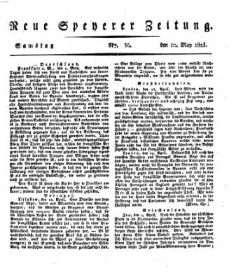 Neue Speyerer Zeitung Samstag 10. Mai 1823