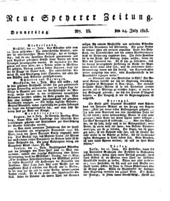 Neue Speyerer Zeitung Donnerstag 24. Juli 1823