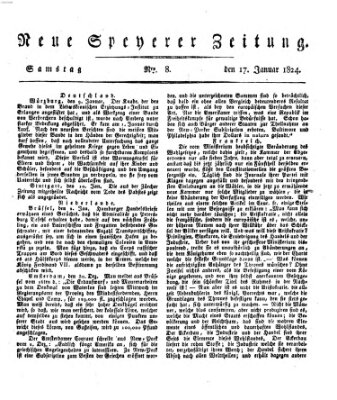 Neue Speyerer Zeitung Samstag 17. Januar 1824