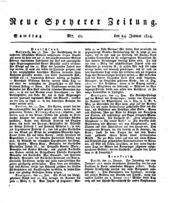Neue Speyerer Zeitung Samstag 24. Januar 1824