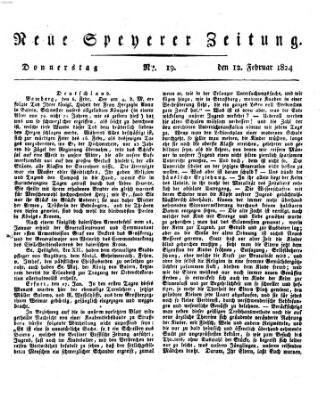 Neue Speyerer Zeitung Donnerstag 12. Februar 1824