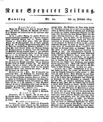 Neue Speyerer Zeitung Samstag 14. Februar 1824
